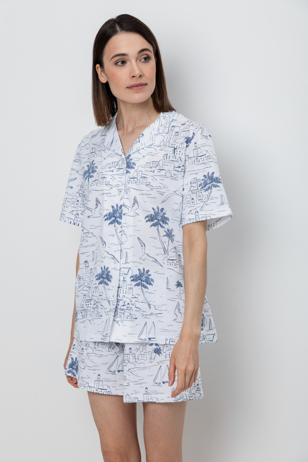 Шорты для дома для мам, артикул: Е 40045, цвет: белый