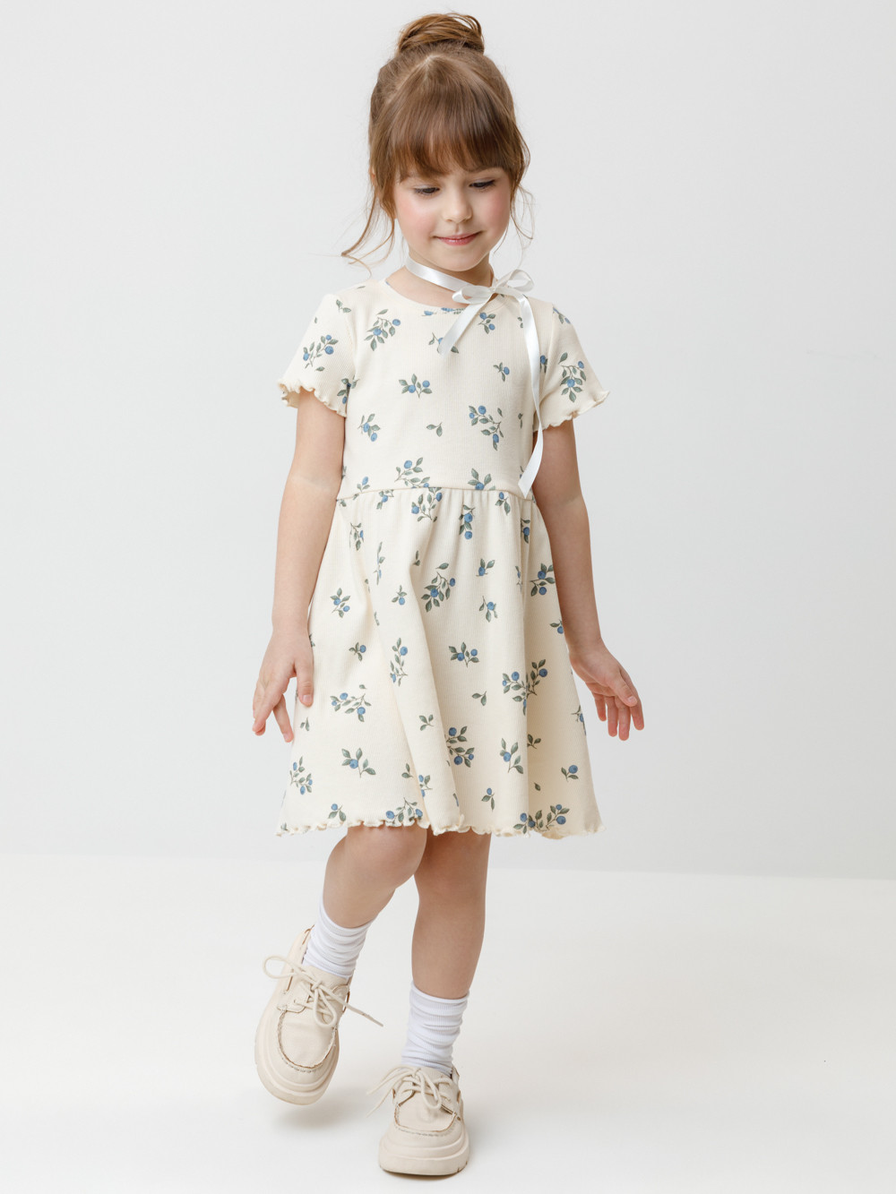 Платье для девочки, артикул: К 5793, цвет: бежевый