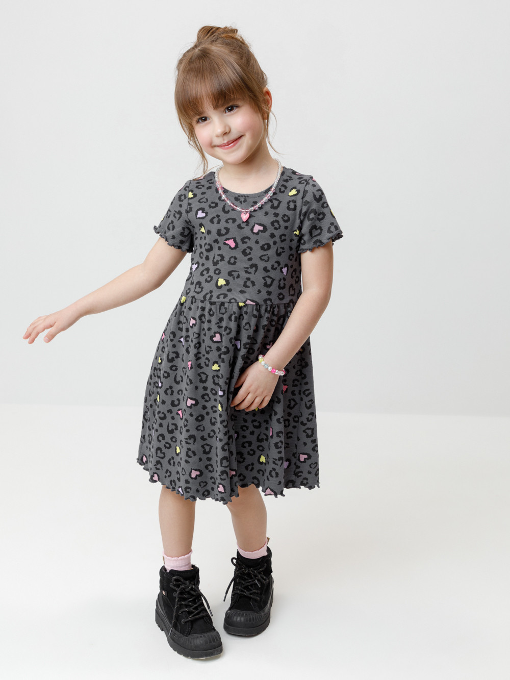 Платье для девочки, артикул: К 5793, цвет: серый