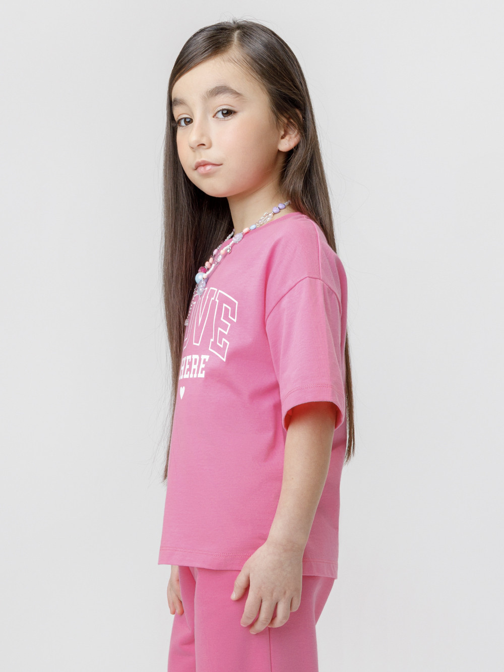 Футболка для девочки, артикул: КР 303016, цвет: ярко-розовый, фото 3