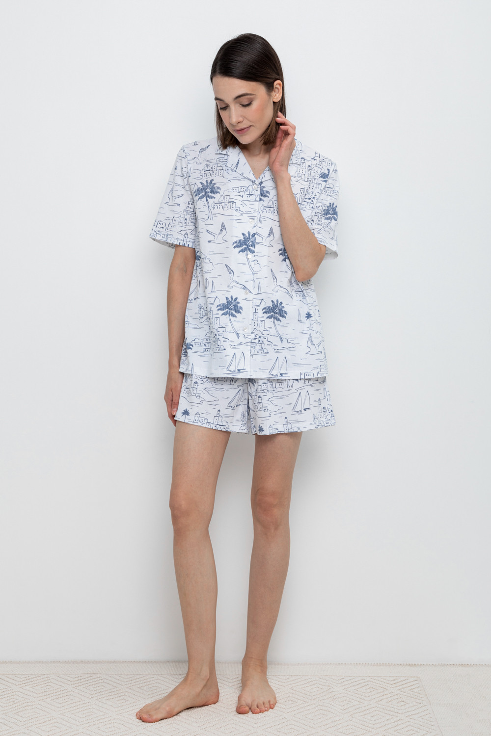 Шорты для дома для мам, артикул: Е 40045, цвет: белый, фото 4