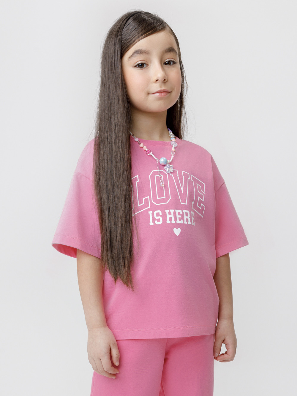 Футболка для девочки, артикул: КР 303016, цвет: ярко-розовый, фото 4