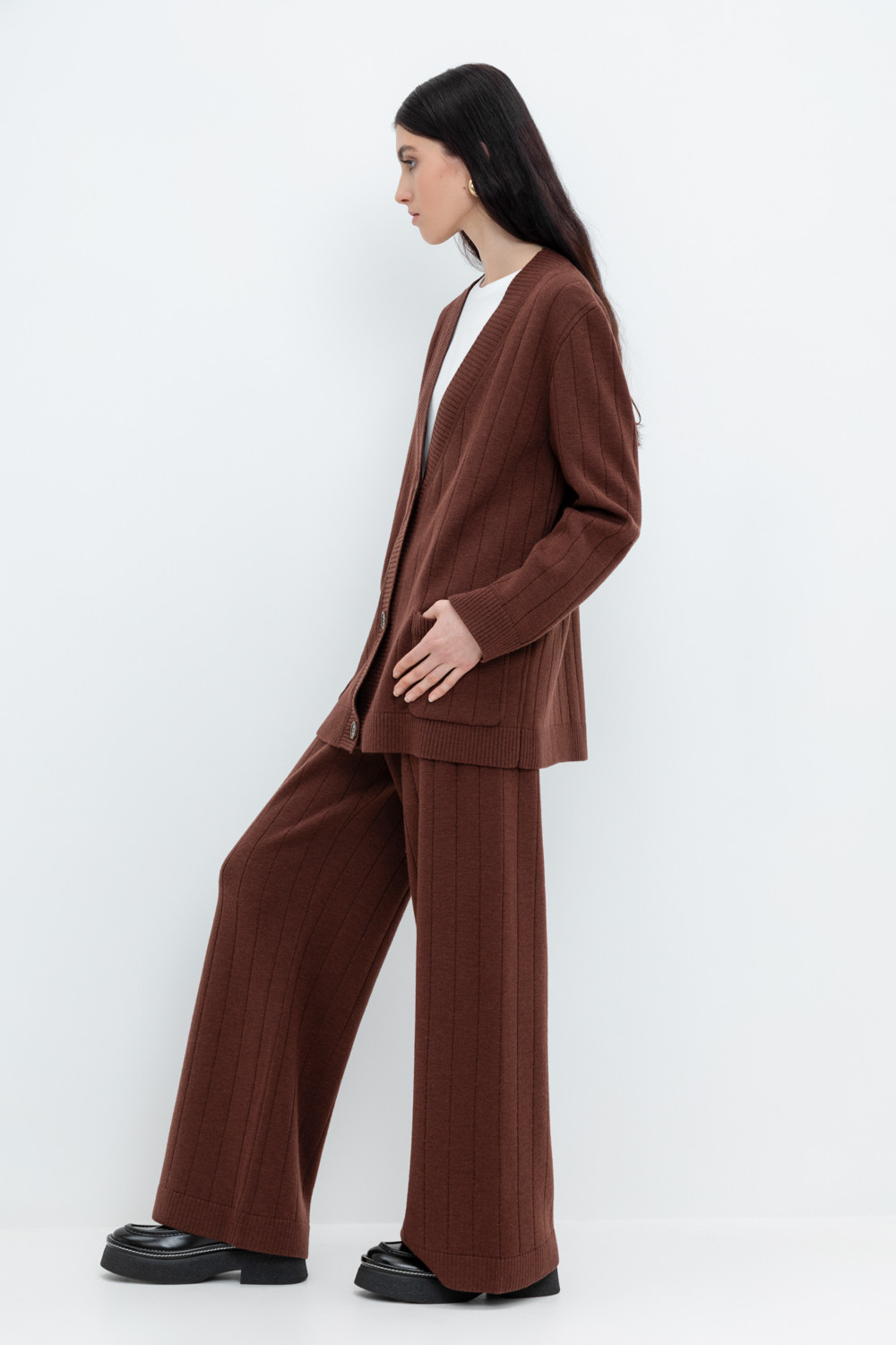 Брюки женские для мам, артикул: ЕВ 441/ш, цвет: коричневый, фото 4