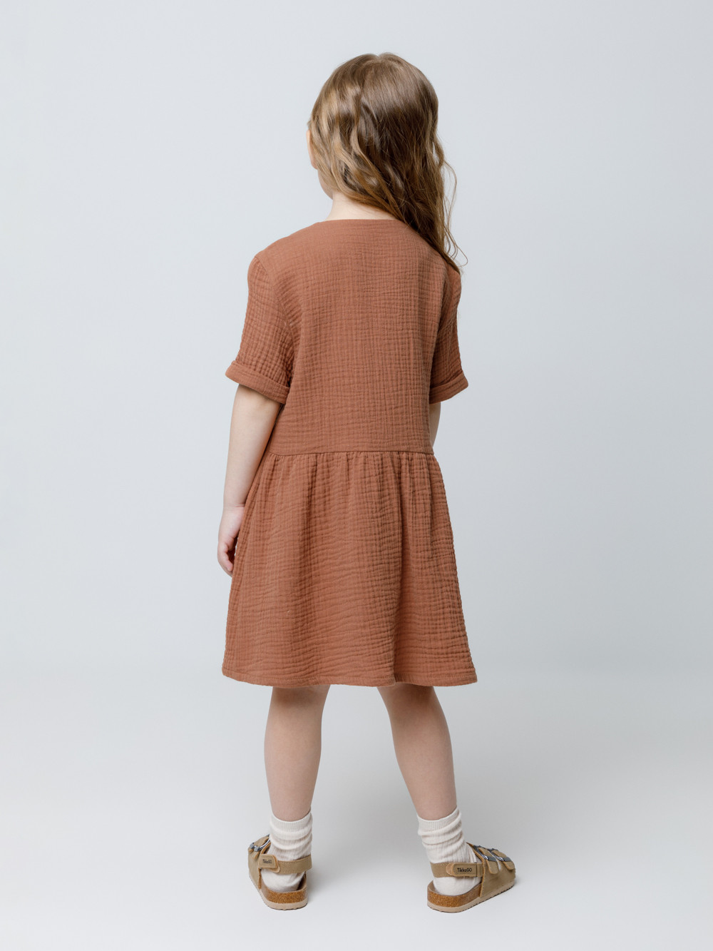 Платье для девочки, артикул: ТК 52095, цвет: коричневый, фото 4