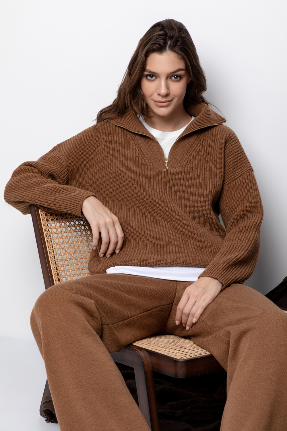 Брюки женские для мам, артикул: ЕВ 438/ш, цвет: коричневый, фото 5