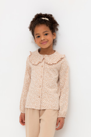 Блузка для девочки, артикул: КР 302264, цвет: светло-бежевый