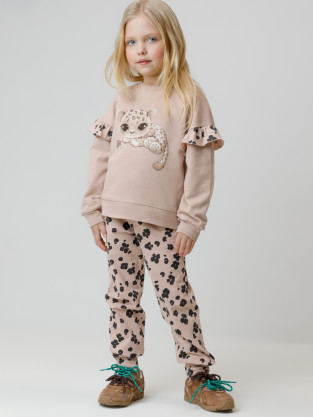 Брюки для девочки, артикул: КР 400868, цвет: бежевый