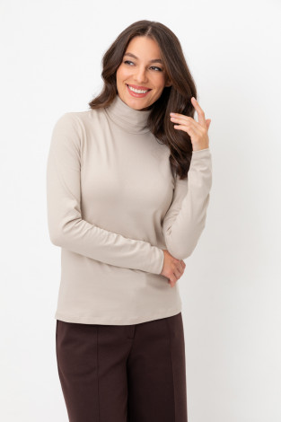 Водолазки женские для мам, артикул: ЕВТ 3026/24, цвет: бежевый