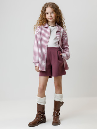 Рубашка для девочки, артикул: КР 302567, цвет: бордовый