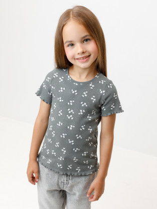 Футболка для девочки, артикул: КР 302814, цвет: зеленый