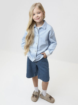 Рубашка для девочки, артикул: КР 302991-1, цвет: голубой