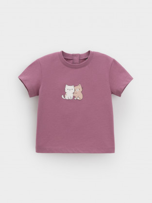 Футболка для девочки, артикул: КР 302823, цвет: бордовый