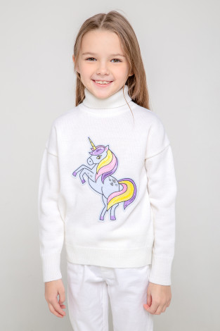 Джемпер для девочки, артикул: КВ 30119/ш, цвет: белый