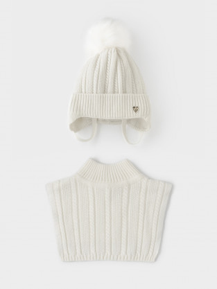 Комплект вязаный для девочки, артикул: КВ 22013/ш, цвет: белый