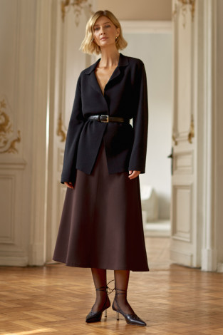 Юбки женские для мам, артикул: ЕВТ 7017, цвет: коричневый