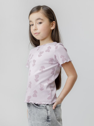 Футболка для девочки, артикул: КР 302814, цвет: фиолетовый