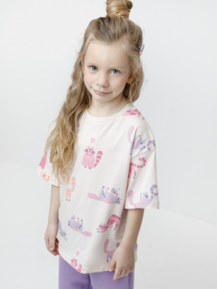 Футболка для девочки, артикул: КР 302939, цвет: сахар