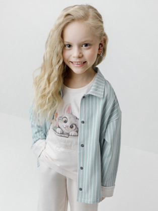 Рубашка для девочки, артикул: КР 302991, цвет: голубой
