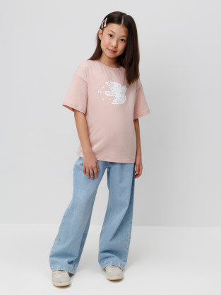 Футболка для девочки, артикул: КР 301987-1, цвет: розовый