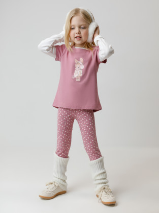 Лосины для девочки, артикул: КР 4074, цвет: розовый