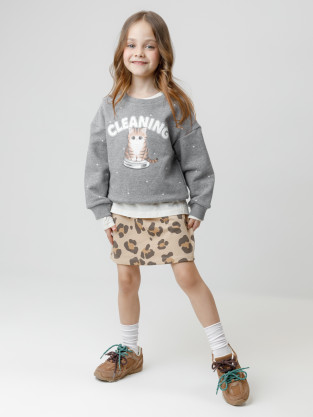 Юбка для девочки, артикул: КР 7154, цвет: бежевый