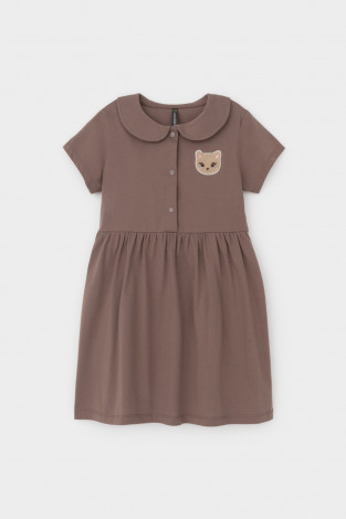Платье для девочки, артикул: КР 5823, цвет: коричневый