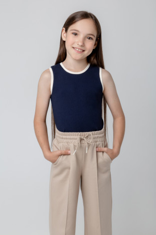 Футболка для девочки, артикул: КР 302073, цвет: темно-синий