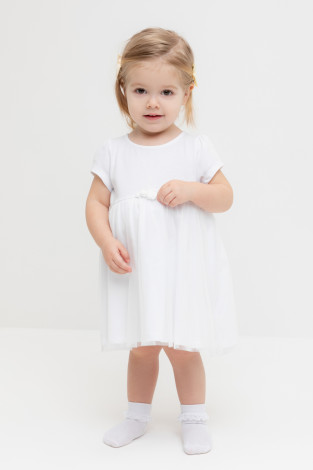 Платье для девочки, артикул: К 5858, цвет: белый