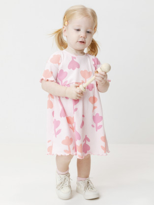 Платье для девочки, артикул: КР 5963, цвет: светло-розовый