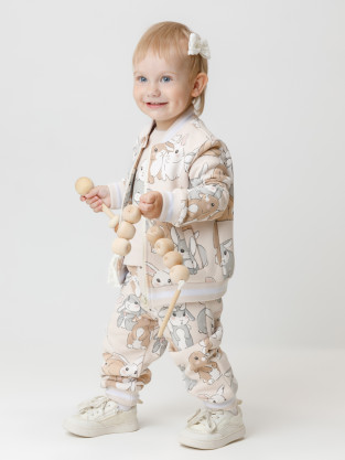 Брюки для девочки, артикул: КР 400883, цвет: бежевый