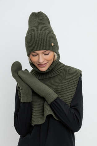 Рукавицы женские для мам, артикул: ЕВ 10002/24ш, цвет: зеленый