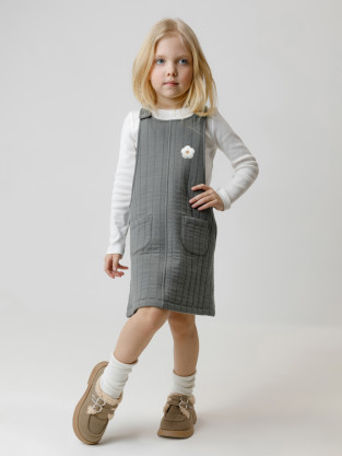 Сарафан для девочки, артикул: КР 5712, цвет: зеленый