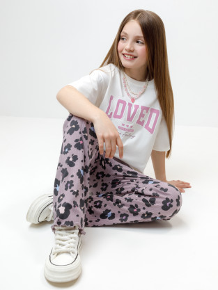 Брюки для девочки, артикул: КР 400869, цвет: фиолетовый