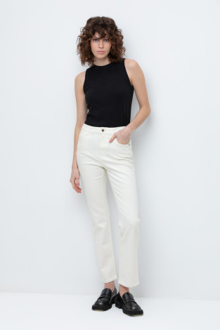 Брюки женские для мам, артикул: ЕТ 40004/3 ВСТ, цвет: белый