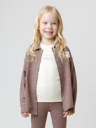 Рубашка для девочки, артикул: КР 302903, цвет: коричневый