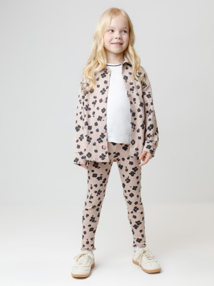 Лосины для девочки, артикул: КР 400867, цвет: бежевый