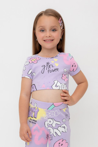 Футболка для девочки, артикул: КР 302697, цвет: фиолетовый