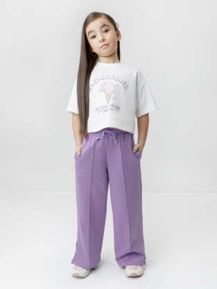 Брюки для девочки, артикул: КР 400901, цвет: фиолетовый