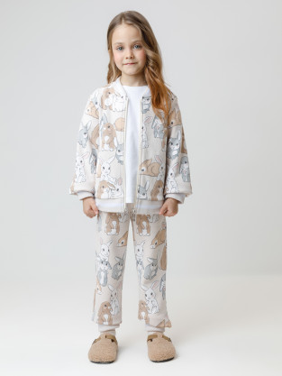 Брюки для девочки, артикул: КР 400885, цвет: бежевый