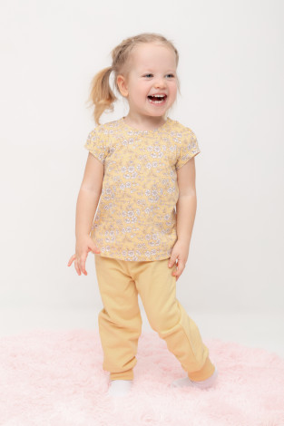 Брюки для девочки, артикул: КР 400687, цвет: желтый