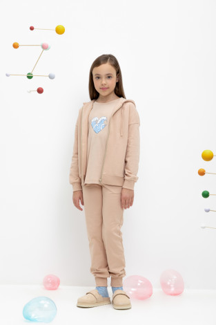 Брюки для девочки, артикул: КР 400669, цвет: бежевый