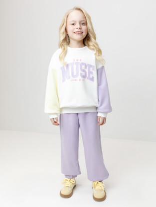 Брюки для девочки, артикул: КР 400872, цвет: фиолетовый