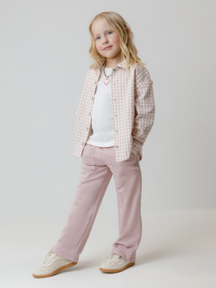 Брюки для девочки, артикул: КР 400786, цвет: розовый