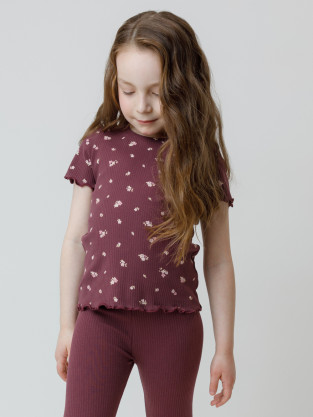 Футболка для девочки, артикул: КР 302814, цвет: бордовый
