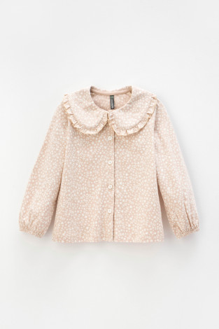 Блузка для девочки, артикул: КР 302264, цвет: светло-бежевый - 2 фото