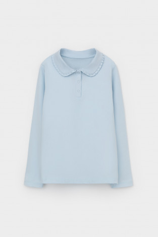 Блузка для девочки, артикул: К 301599, цвет: светло-голубой - 2 фото