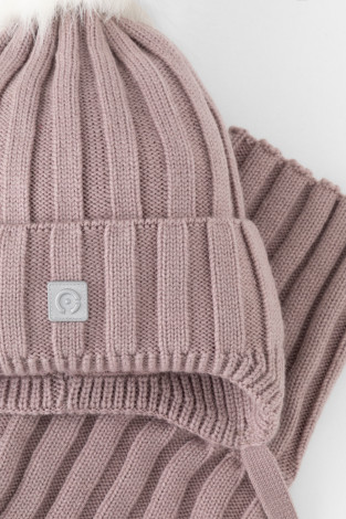 Комплект вязаный для девочки, артикул: КВ 22017/ш, цвет: розовый - 2 фото