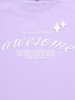 Футболка для девочки, артикул: КР 302936-1, цвет: фиолетовый - 2 фото