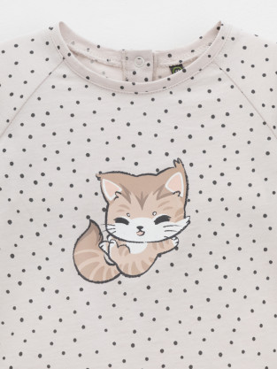 Лонгсливы для девочки, артикул: КР 302855, цвет: бежевый - 2 фото