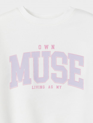 Свитшоты для девочки, артикул: КР 302879, цвет: сахар - 2 фото